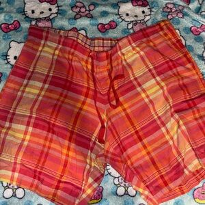 Old Navy Red and Orange Plaid Shorts